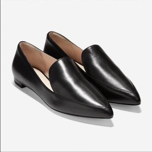 Cole Haan Brie Skimmer Black Leather Flats